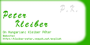 peter kleiber business card